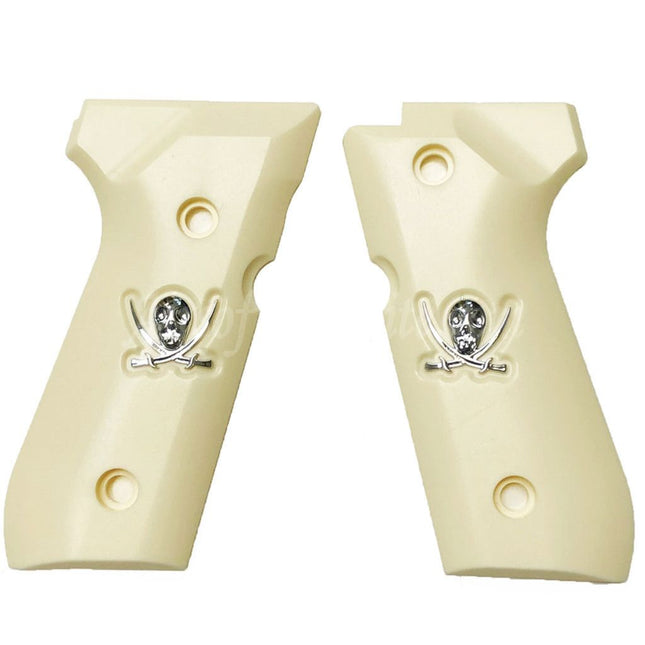 WE (WE-TECH) Sword Cutlass Plastic Grip Cover For KJ Tokyo Marui WE M9 M92 M92F Series GBB Pistols Airsoft Ivory