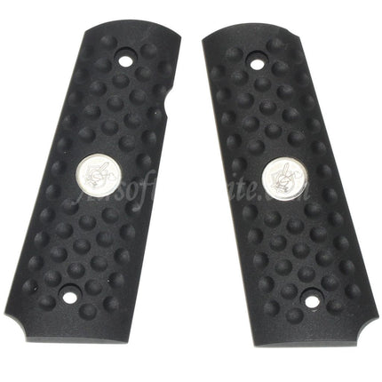 WE (WE-TECH) Knight Hawk Housse de poignée en plastique pour pistolets DOUBLE BELL ARMY AW WE KJ ​​Tokyo Marui M1911 MEU SERIES 70 M45A1 WARRIOR GBB Airsoft Noir
