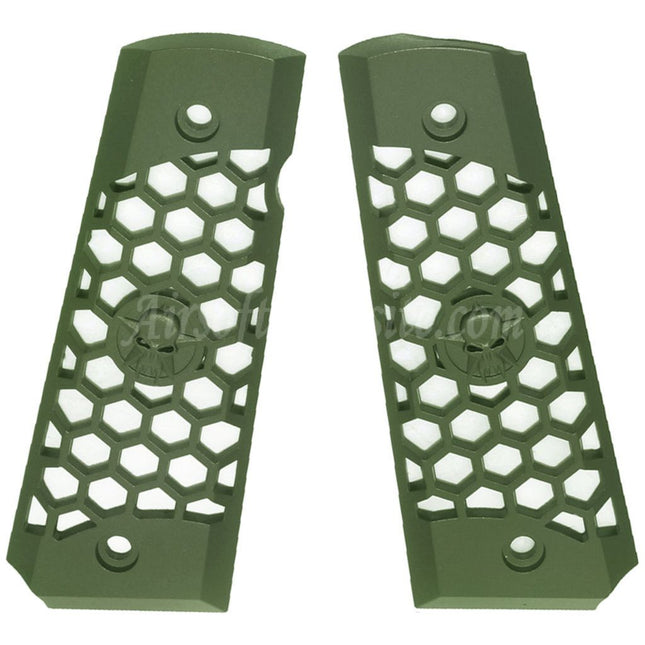 WE (WE-TECH) HEX CUT Plastic Grip Cover For DOUBLE BELL ARMY AW WE KJ Tokyo Marui M1911 M.E.U SERIES 70 M45A1 WARRIOR GBB Pistols Airsoft
