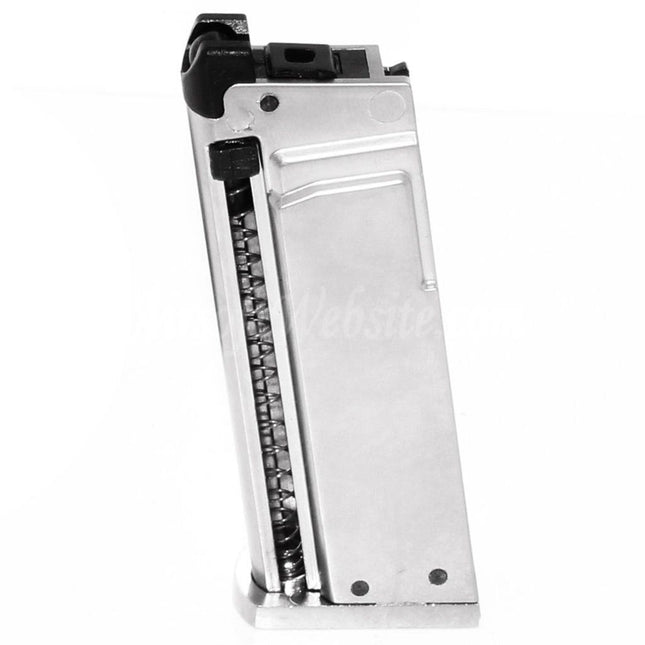 Chargeur à gaz 7rd WE (WE-TECH) pour Cybergun COLT JUNIOR .25 Mighty Mouse WE CT25 GBB Pistolets Airsoft argent