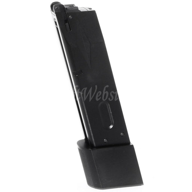WE (WE-TECH) 30rd Burton Bio Extended Gas Magazine for AW MB Series / KJW / Tokyo Marui / WE 902 M9 M92 Series GBB Pistols Airsoft Black