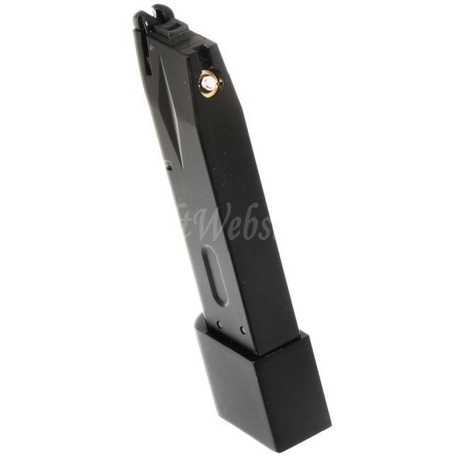 WE (WE-TECH) 30rd Burton Bio Extended Gas Magazine for AW MB Series / KJW / Tokyo Marui / WE 902 M9 M92 Series GBB Pistols Airsoft Black
