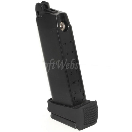 WE (WE-TECH) Kit d'extension de poignée de valve de chargeur CO2 25 coups pour pistolets GBB série G17 G18C G34 G35 Airsoft Noir