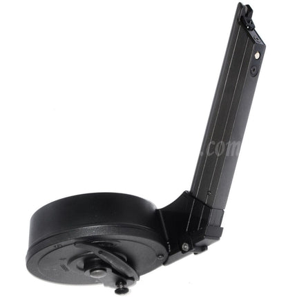 Chargeur à tambour à gaz WE (WE-TECH) de 50 cartouches pour pistolet Armorer Works A180 Blaster WE P08 Luger GBB