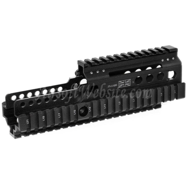 WE (WE-TECH) 227mm CNC Aluminum Daniel Defense Licensed ISGK Madbull RIS RAS Handguard Rail System for WE L85 GBB Rifles Airsoft Black