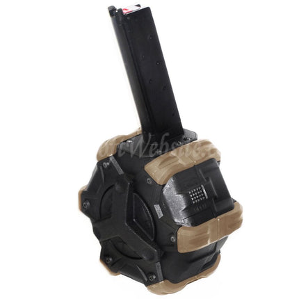 Armorer Works AW Custom 350rd Gas Adaptive Drum Magazine for EMG SAI Red / AW NE Series / WE (WE-TECH) Single Stack 1911 GBB Pistols Airsoft