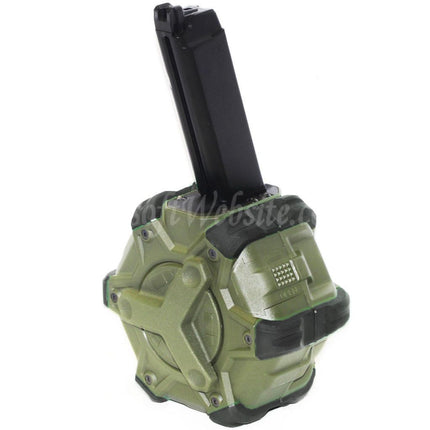 Chargeur à tambour à gaz WE (WE-TECH) 350 cartouches pour pistolets GBB G17, G18C, série G, Airsoft
