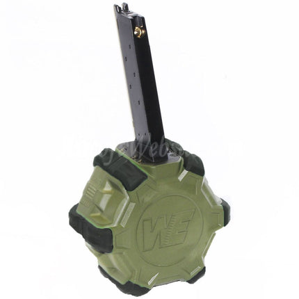 WE (WE-TECH) 350rd Gas Drum Magazine for EMG SAI Red / AW NE Series / WE Single Stack 1911 GBB Pistols Airsoft