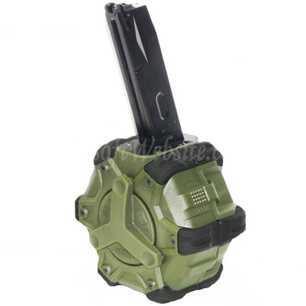 WE (WE-TECH) 350rd Gas Drum Magazine for AW MB Series / KJW / WE / Tokyo Marui M9 M92 GBB Pistols Airsoft