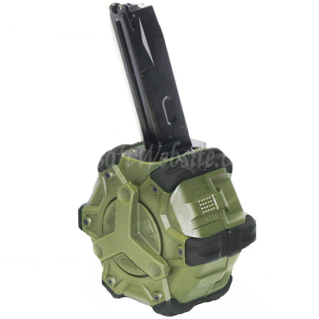 WE (WE-TECH) 350rd Gas Drum Magazine for AW MB Series / KJW / WE / Tokyo Marui M9 M92 GBB Pistols Airsoft