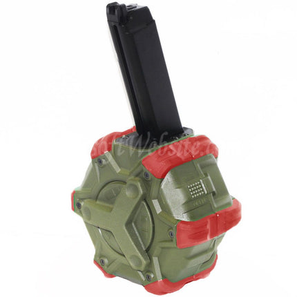 Chargeur à tambour à gaz WE (WE-TECH) 350 cartouches pour pistolets GBB G17, G18C, série G, Airsoft