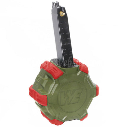 Chargeur à tambour à gaz WE (WE-TECH) 350 cartouches pour pistolets GBB G17, G18C, série G, Airsoft