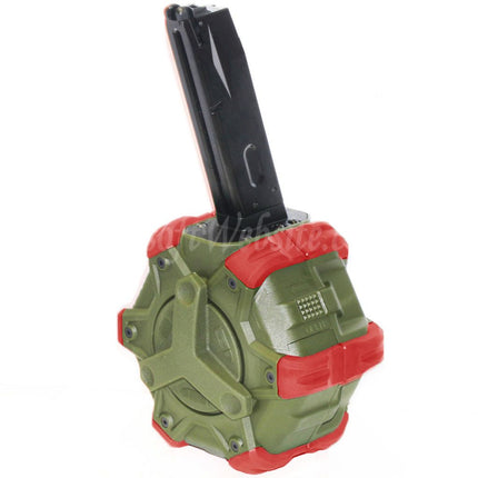 WE (WE-TECH) 350rd Gas Drum Magazine for AW MB Series / KJW / WE / Tokyo Marui M9 M92 GBB Pistols Airsoft