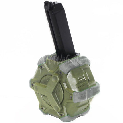 Chargeur à tambour à gaz WE (WE-TECH) 350 cartouches pour pistolets GBB G17, G18C, série G, Airsoft