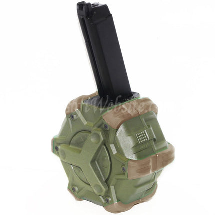 Chargeur à tambour à gaz WE (WE-TECH) 350 cartouches pour pistolets GBB G17, G18C, série G, Airsoft