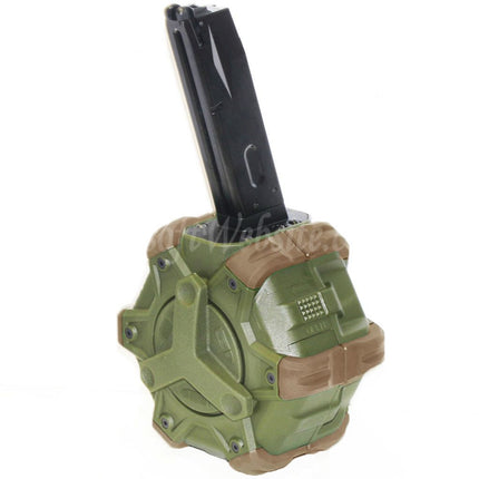WE (WE-TECH) 350rd Gas Drum Magazine for AW MB Series / KJW / WE / Tokyo Marui M9 M92 GBB Pistols Airsoft