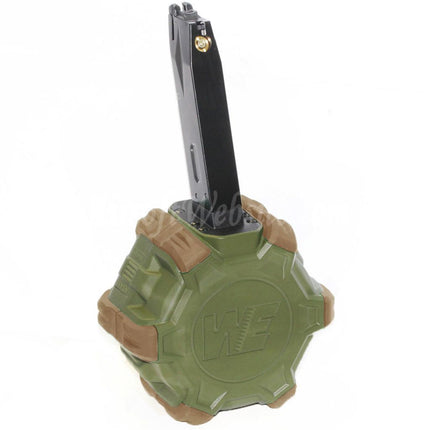 WE (WE-TECH) 350rd Gas Drum Magazine for AW MB Series / KJW / WE / Tokyo Marui M9 M92 GBB Pistols Airsoft