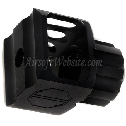 Cache-flamme 5KU CNC en aluminium style LAF-24 pour fusils à canon fileté +24 mm CW, filetage horaire, noir