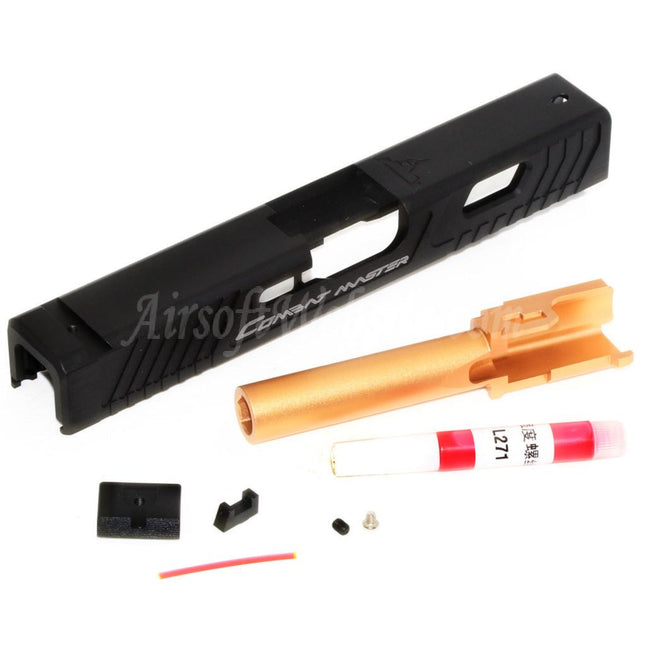 Ensemble de glissières de canon CNC 5KU TTI pour pistolets Tokyo Marui série G19 GBB Airsoft, noir