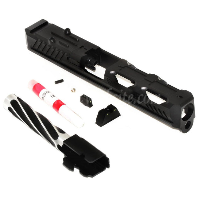 Ensemble de glissières de canon 5KU CNC RMR Ready pour pistolets Tokyo Marui série G17 GBB Airsoft, noir
