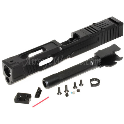 5KU CNC MK2 RMR Cut Barrel Slide Set For Tokyo Marui G17 Series GBB Pistols Airsoft Black