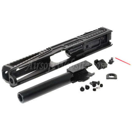 5KU CNC RMR Cut Barrel Slide Set Window Cuts For Tokyo Marui G17 Series GBB Pistols Airsoft Black