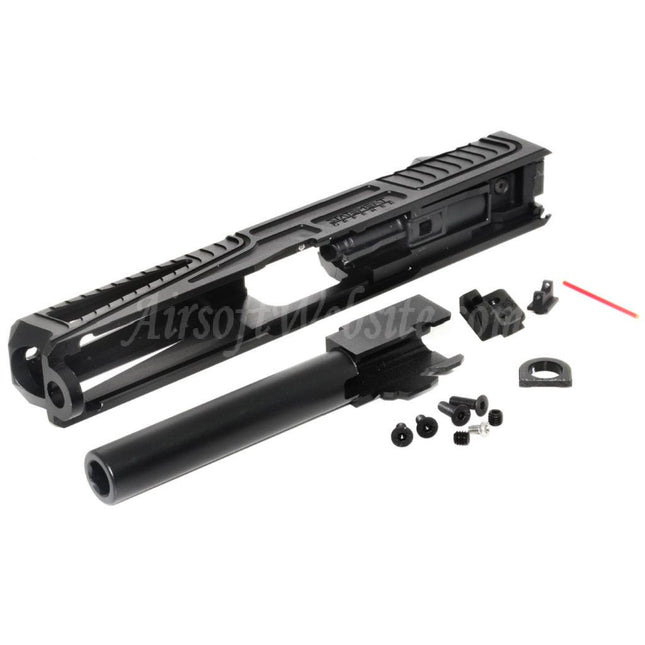 Ensemble de glissières de canon 5KU CNC RMR découpées avec fenêtre pour pistolets Tokyo Marui série G17 GBB Airsoft noir