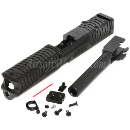 Ensemble de glissières de canon 5KU CNC RMR pour pistolets Tokyo Marui série G17 GBB Airsoft, noir