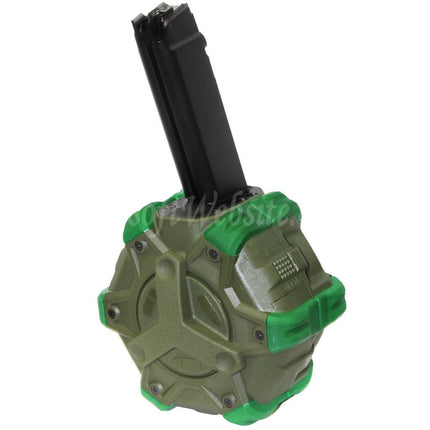 Chargeur à tambour à gaz WE (WE-TECH) 350 cartouches pour fusils WE PCC Type 888, 888C, RARS, R5C, M4, M16, série GBB, Airsoft