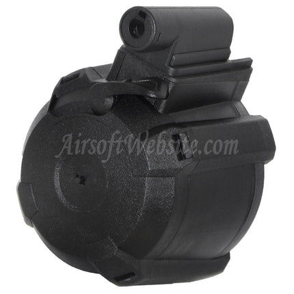 BATTLEAXE 1400rd Electric Drum Magazine For CYMA Golden Eagle Double Eagle Tokyo Marui M870 Shotgun Airsoft Black