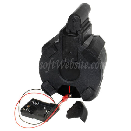 BATTLEAXE 1400rd Electric Drum Magazine For CYMA Golden Eagle Double Eagle Tokyo Marui M870 Shotgun Airsoft Black