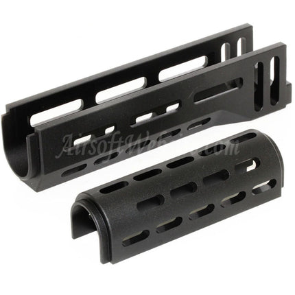 CYMA 155mm CNC Aluminum Upper Lower M-LOK Handguard Type-A For E&L CYMA Tokyo Marui AK47 Series AEG Rifles Airsoft Black