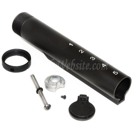 Adaptateur de tube tampon de crosse allongée E&amp;C 168 mm 5 positions pour fusils AEG E&amp;C Tokyo Marui série M16A1, noir