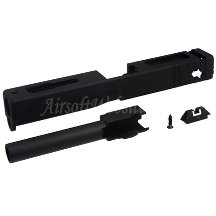 E&C Metal Slide Barrel Set with Rear Sight For E&C G18C GBB Pistols Airsoft Black