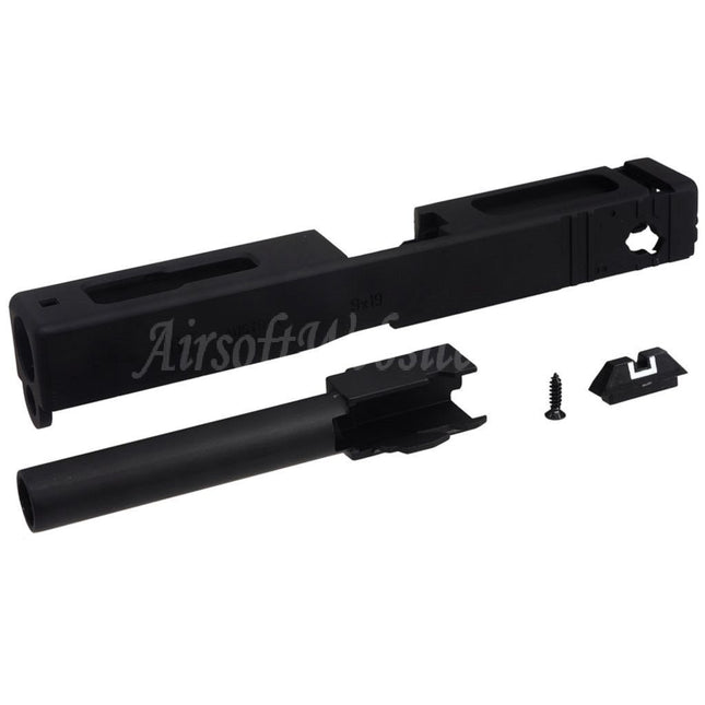 Ensemble de canons à glissière en métal E&amp;C avec viseur arrière pour pistolets E&amp;C G18C GBB Airsoft Noir