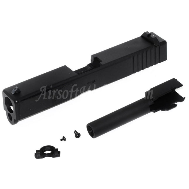 Jeu de glissières de canon en aluminium E&amp;C pour pistolets E&amp;C Tokyo Marui série G19 GBB Airsoft noir