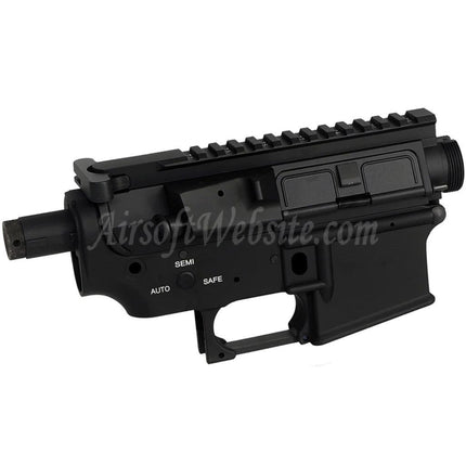 Récepteur supérieur et inférieur en métal de style E&amp;C MUR avec rail supérieur de 20 mm pour fusils AEG E&amp;C Tokyo Marui QD V2 Gearbox M4 M16 Series Airsoft Noir