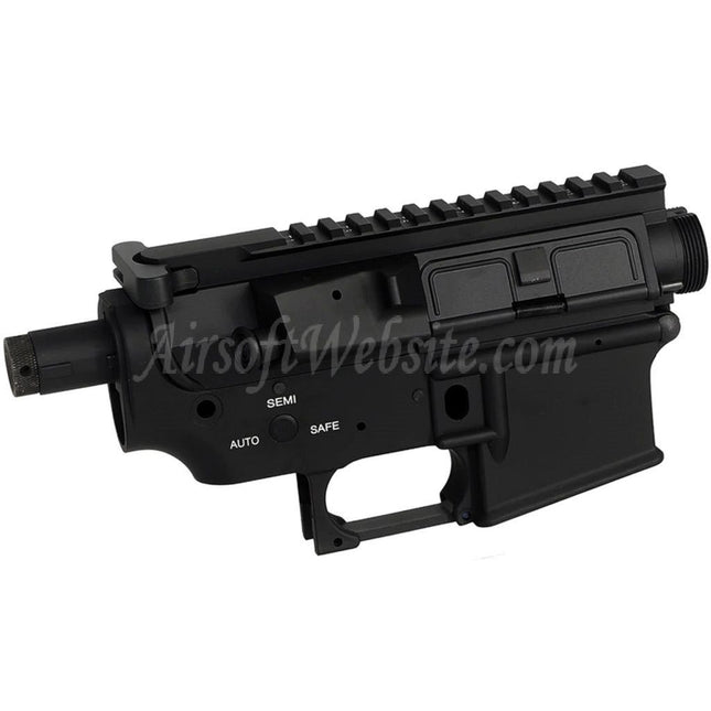 E&C MUR Style Upper Lower Metal Body Receiver with 20mm Top Rail For E&C Tokyo Marui QD V2 Gearbox M4 M16 Series AEG Rifles Airsoft Black