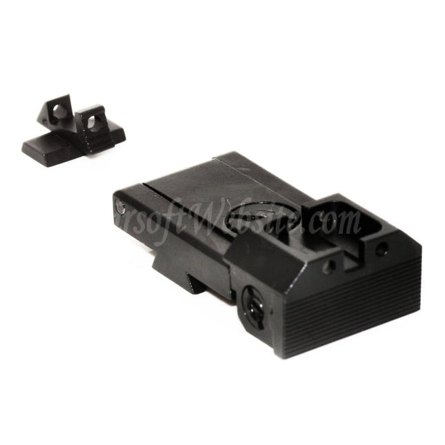 Ensemble de mires avant et arrière en acier CNC KF Airsoft pour pistolets KJ AW WE Tokyo Marui Hi-Capa Series GBB