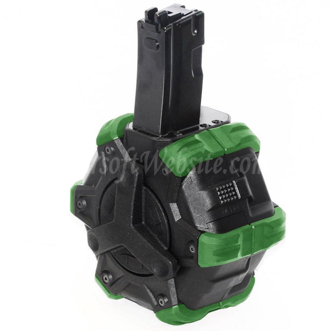 Armorer Works AW Custom 350rd Gas Adaptive Drum Magazine for WE (WE-TECH) AP APACHE MP5 Series GBB Rifles Airsoft