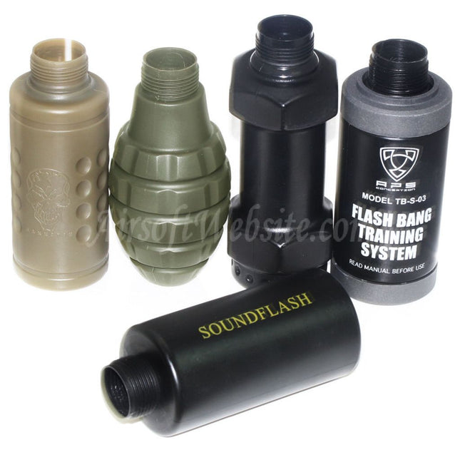 APS HAKKOTSU Lot de 5 grenades sonores CO2 Thunder B de différents styles avec noyau