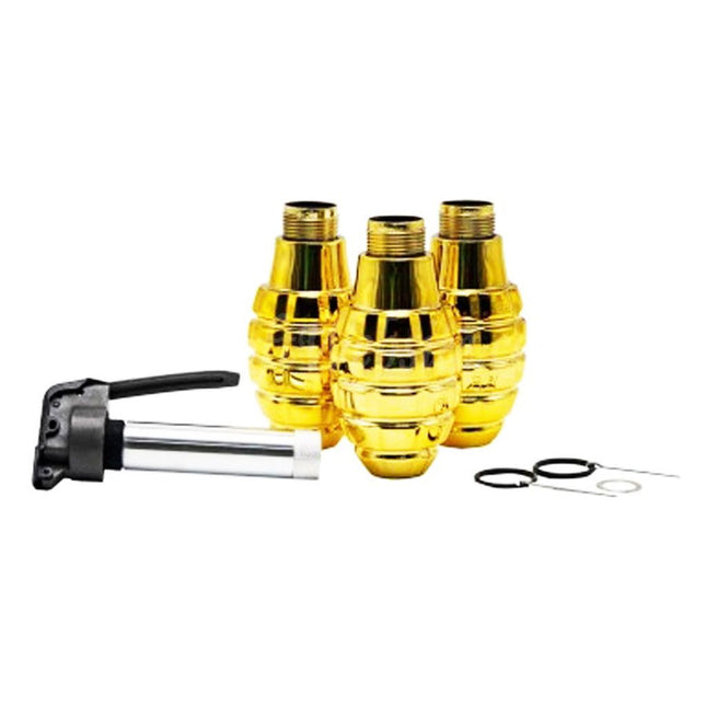 APS HAKKOTSU Lot de 3 grenades sonores CO2 Thunder B en forme de coquille d'ananas dorée avec noyau