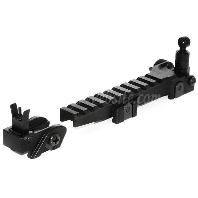DOUBLE BELL KAC Style Flip-Up Sight Rail Set For G36 Series AEG GBB Rifles Airsoft Black