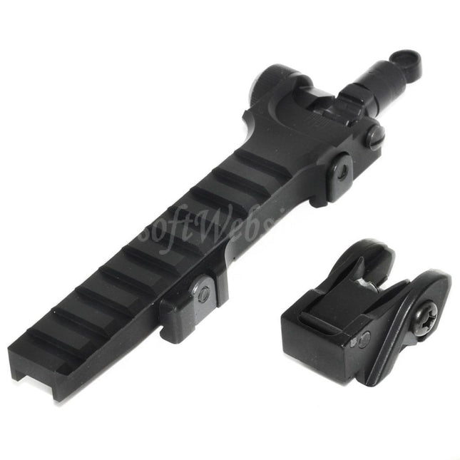 DOUBLE BELL KAC Style Flip-Up Sight Rail Set For G36 Series AEG GBB Rifles Airsoft Black