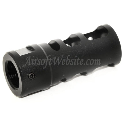 Airsoft-Website, 53 mm, R2 556-Stil, Metall-Mündungsbremse, Blitzunterdrücker für -14 mm CCW-Gewehre mit gegen den Uhrzeigersinn gedrehtem Lauf