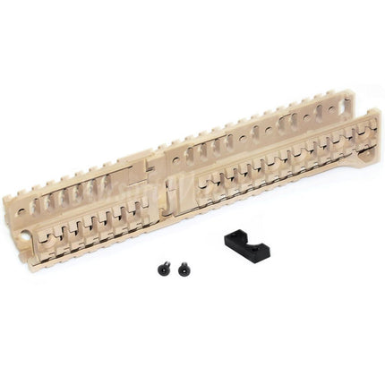 Système de rail de garde-main inférieur long 5KU CNC 254 mm style B30 pour fusils AEG D-Boys LCT GHK AKM AK74 AK102 AK104 AK105 série AK Airsoft Desert Tan