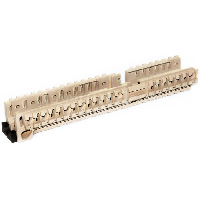 Système de rail de garde-main inférieur long 5KU CNC 254 mm style B30 pour fusils AEG D-Boys LCT GHK AKM AK74 AK102 AK104 AK105 série AK Airsoft Desert Tan