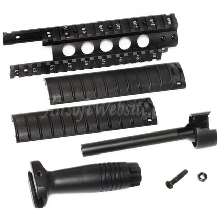 Système de rail de garde-main CYMA MP5 DX avec poignée avant QD et canon extérieur pour fusils AEG CYMA G&amp;G Umarex Tokyo Marui série MP5 Airsoft noir