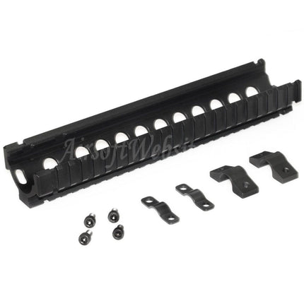 Système de rail de garde-main inférieur en aluminium CYMA 242 mm pour fusils AEG CYMA G&amp;P Tokyo Marui série AK74 Airsoft noir