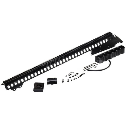 CYMA 537mm Aluminium Top Rail System with 6-Shell Carrier Holder For CYMA Tokyo Marui M870 Series Shotgun Airsoft Black